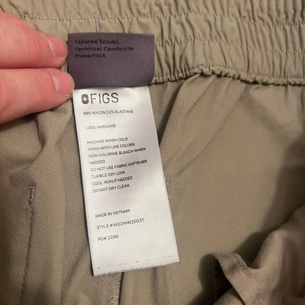 FIGS Mens Technical Scrub Pants Trousers Tan Khaki Large Tall Drawstring